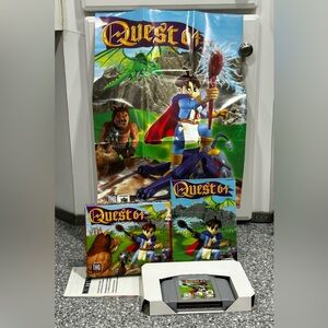 Quest 64 Nintendo 64 N64 Complete In Box CIB w Poster Tested Authentic